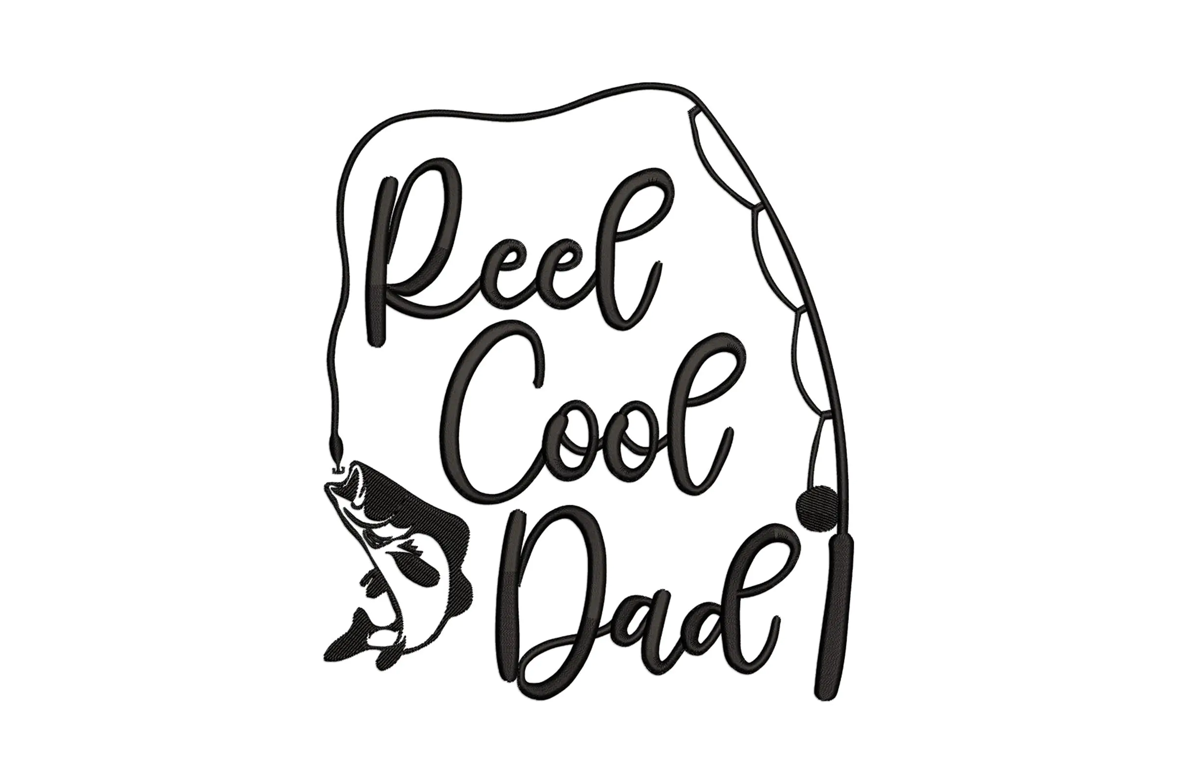 Reel Cool Dad Embroidery Design, Father's Day Embroidery Design